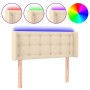 Cabecero con LED de tela crema 93x16x78/88 cm de vidaXL, Cabeceros y pies de cama - Ref: Foro24-3123657, Precio: 52,94 €, Des...