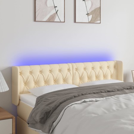 Cabecero con LED de tela crema 163x16x78/88 cm de vidaXL, Cabeceros y pies de cama - Ref: Foro24-3123583, Precio: 94,74 €, De...