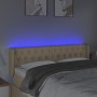 Cabecero con LED de tela crema 163x16x78/88 cm de vidaXL, Cabeceros y pies de cama - Ref: Foro24-3123583, Precio: 94,74 €, De...