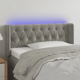 Light gray velvet headboard with LED 93x16x78/88 cm by vidaXL, Headboards and footboards - Ref: Foro24-3123608, Price: 69,10 ...