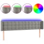 Cabecero con LED de terciopelo gris claro 203x16x78/88 cm de vidaXL, Cabeceros y pies de cama - Ref: Foro24-3123736, Precio: ...