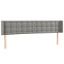 Cabecero con LED de terciopelo gris claro 203x16x78/88 cm de vidaXL, Cabeceros y pies de cama - Ref: Foro24-3123736, Precio: ...