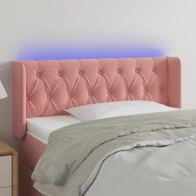 Pink velvet headboard with LED 103x16x78/88 cm by vidaXL, Headboards and footboards - Ref: Foro24-3123613, Price: 73,91 €, Di...