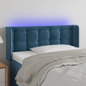 LED-Kopfteil aus dunkelblauem Samt, 103 x 16 x 78/88 cm von vidaXL, Kopf- und Fußteile - Ref: Foro24-3123716, Preis: 60,08 €,...