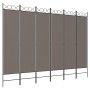 Biombo divisor de 6 paneles de tela gris antracita 240x200 cm de vidaXL, Divisores de ambientes - Ref: Foro24-350160, Precio:...