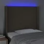 Headboard with LED in taupe gray fabric 103x16x118/128 cm by vidaXL, Headboards and footboards - Ref: Foro24-3123762, Price: ...