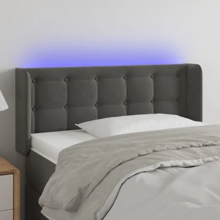Dark gray velvet headboard with LED 93x16x78/88 cm by vidaXL, Headboards and footboards - Ref: Foro24-3123707, Price: 69,90 €...