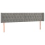 Cabecero con LED de terciopelo gris claro 203x16x78/88 cm de vidaXL, Cabeceros y pies de cama - Ref: Foro24-3123638, Precio: ...