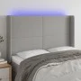 Hellgraues Stoffkopfteil mit LED 147x16x118/128 cm von vidaXL, Kopf- und Fußteile - Ref: Foro24-3123766, Preis: 129,06 €, Rab...