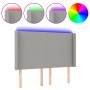 Cabecero con LED de tela gris claro 147x16x118/128 cm de vidaXL, Cabeceros y pies de cama - Ref: Foro24-3123766, Precio: 125,...