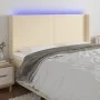 Kopfteil aus cremefarbenem Stoff mit LED 203x16x118/128 cm von vidaXL, Kopf- und Fußteile - Ref: Foro24-3123795, Preis: 149,2...