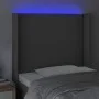 Headboard with LED gray synthetic leather 93x16x118/128cm by vidaXL, Headboards and footboards - Ref: Foro24-3123850, Price: ...