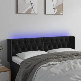 Cabecero con LED de terciopelo negro 163x16x78/88 cm de vidaXL, Cabeceros y pies de cama - Ref: Foro24-3123628, Precio: 96,28...