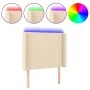 Cabecero con LED de tela color crema 83x16x118/128 cm de vidaXL, Cabeceros y pies de cama - Ref: Foro24-3123747, Precio: 82,1...