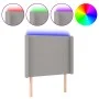 Cabecero con LED de tela gris claro 83x16x118/128 cm de vidaXL, Cabeceros y pies de cama - Ref: Foro24-3123742, Precio: 72,09...