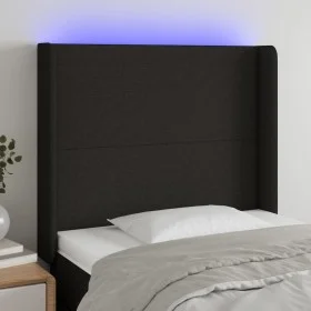 Black fabric headboard with LED 93x16x118/128 cm by vidaXL, Headboards and footboards - Ref: Foro24-3123752, Price: 92,99 €, ...