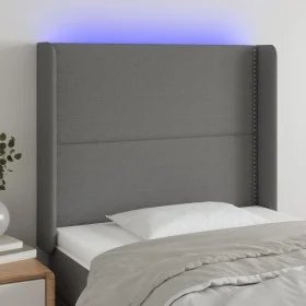 Cabecero con LED de tela gris oscuro 83x16x118/128 cm de vidaXL, Cabeceros y pies de cama - Ref: Foro24-3123883, Precio: 72,0...