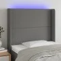 Cabecero con LED de tela gris oscuro 83x16x118/128 cm de vidaXL, Cabeceros y pies de cama - Ref: Foro24-3123883, Precio: 72,0...