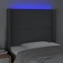 Cabecero con LED de tela gris oscuro 83x16x118/128 cm de vidaXL, Cabeceros y pies de cama - Ref: Foro24-3123883, Precio: 72,0...