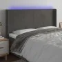 Dark gray velvet headboard with LED 203x16x118/128 cm by vidaXL, Headboards and footboards - Ref: Foro24-3123835, Price: 107,...