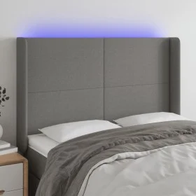 Cabecero con LED de tela gris oscuro 147x16x118/128 cm de vidaXL, Cabeceros y pies de cama - Ref: Foro24-3123767, Precio: 139...