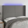 Cabecero con LED de tela gris oscuro 147x16x118/128 cm de vidaXL, Cabeceros y pies de cama - Ref: Foro24-3123767, Precio: 139...