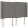 Cabecero con LED de tela gris oscuro 147x16x118/128 cm de vidaXL, Cabeceros y pies de cama - Ref: Foro24-3123767, Precio: 139...
