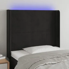 Kopfteil aus schwarzem Samt mit LED 83x16x118/128 cm von vidaXL, Kopf- und Fußteile - Ref: Foro24-3123800, Preis: 92,23 €, Ra...