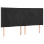Cabecero con LED de terciopelo negro 183x16x118/128 cm de vidaXL, Cabeceros y pies de cama - Ref: Foro24-3123830, Precio: 138...