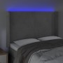 Cabecero con LED de terciopelo gris claro 147x16x118/128 cm de vidaXL, Cabeceros y pies de cama - Ref: Foro24-3123816, Precio...
