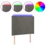 Dark gray velvet headboard with LED 93x16x118/128 cm by vidaXL, Headboards and footboards - Ref: Foro24-3123805, Price: 76,19...
