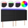 Headboard with LED black synthetic leather 183x16x118/128 cm by vidaXL, Headboards and footboards - Ref: Foro24-3123870, Pric...