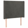 Cabecero con LED de terciopelo gris oscuro 103x16x118/128 cm de vidaXL, Cabeceros y pies de cama - Ref: Foro24-3123811, Preci...