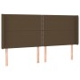 Cabecero con LED de tela marrón oscuro 203x16x118/128 cm de vidaXL, Cabeceros y pies de cama - Ref: Foro24-3123933, Precio: 1...