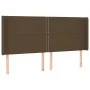 Headboard with LED in dark brown fabric 203x16x118/128 cm by vidaXL, Headboards and footboards - Ref: Foro24-3123933, Price: ...