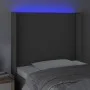 Cabecero con LED cuero sintético gris 103x16x118/128cm de vidaXL, Cabeceros y pies de cama - Ref: Foro24-3123856, Precio: 87,...