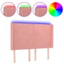 Cabecero con LED de terciopelo rosa 147x16x118/128 cm de vidaXL, Cabeceros y pies de cama - Ref: Foro24-3123821, Precio: 140,...