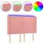 Cabecero con LED de terciopelo rosa 147x16x118/128 cm de vidaXL, Cabeceros y pies de cama - Ref: Foro24-3123821, Precio: 137,...
