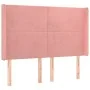 Cabecero con LED de terciopelo rosa 147x16x118/128 cm de vidaXL, Cabeceros y pies de cama - Ref: Foro24-3123821, Precio: 137,...