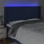 Kopfteil aus blauem Stoff mit LED 183x16x118/128 cm von vidaXL, Kopf- und Fußteile - Ref: Foro24-3123788, Preis: 118,64 €, Ra...