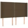Cabecero con LED de tela marrón oscuro 147x16x118/128 cm de vidaXL, Cabeceros y pies de cama - Ref: Foro24-3123909, Precio: 1...