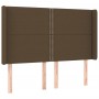 Cabecero con LED de tela marrón oscuro 147x16x118/128 cm de vidaXL, Cabeceros y pies de cama - Ref: Foro24-3123909, Precio: 1...