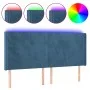 LED-Kopfteil aus dunkelblauem Samt, 163 x 16 x 118/128 cm von vidaXL, Kopf- und Fußteile - Ref: Foro24-3123826, Preis: 133,05...