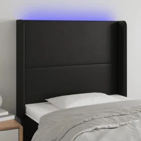 Kopfteil mit LED, schwarzem Kunstleder, 93 x 16 x 118/128 cm von vidaXL, Kopf- und Fußteile - Ref: Foro24-3123846, Preis: 76,...
