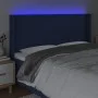 Blue fabric headboard with LED 203x16x118/128 cm by vidaXL, Headboards and footboards - Ref: Foro24-3123796, Price: 116,37 €,...