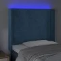 LED-Kopfteil aus dunkelblauem Samt, 93 x 16 x 118/128 cm von vidaXL, Kopf- und Fußteile - Ref: Foro24-3123808, Preis: 82,33 €...