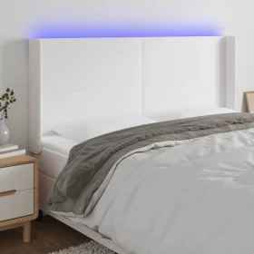 Kopfteil mit LED, weißem Kunstleder, 183 x 16 x 118/128 cm von vidaXL, Kopf- und Fußteile - Ref: Foro24-3123871, Preis: 151,3...