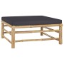 Set de muebles de jardín 8 piezas bambú con cojines gris oscuro en Conjuntos de jardín | Comprar online en Foru.es