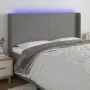 Dunkelgraues Stoffkopfteil mit LED 203x16x118/128 cm von vidaXL, Kopf- und Fußteile - Ref: Foro24-3123791, Preis: 141,69 €, R...