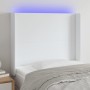 Cabecero con LED cuero sintético blanco 83x16x118/128 cm de vidaXL, Cabeceros y pies de cama - Ref: Foro24-3123841, Precio: 8...